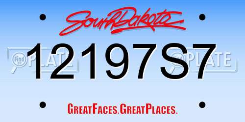 12197S7 South Dakota License Plate