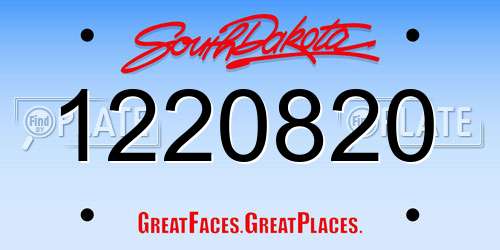 1220820 South Dakota License Plate