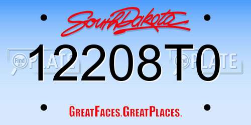 12208T0 South Dakota License Plate