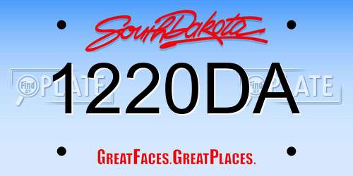 1220DA South Dakota License Plate