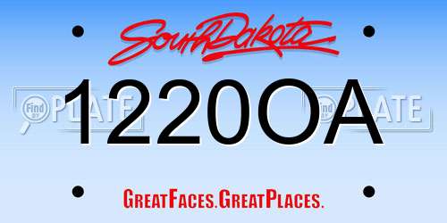 1220OA South Dakota License Plate
