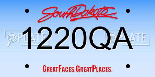 1220QA South Dakota License Plate