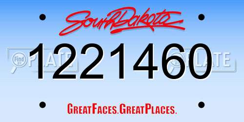 1221460 South Dakota License Plate