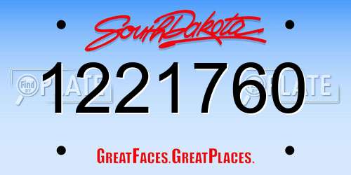 1221760 South Dakota License Plate