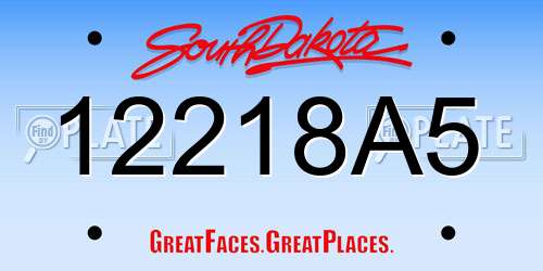 12218A5 South Dakota License Plate