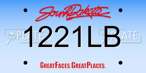 1221LB South Dakota License Plate