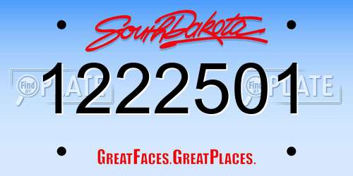 1222501 South Dakota License Plate