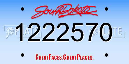 1222570 South Dakota License Plate