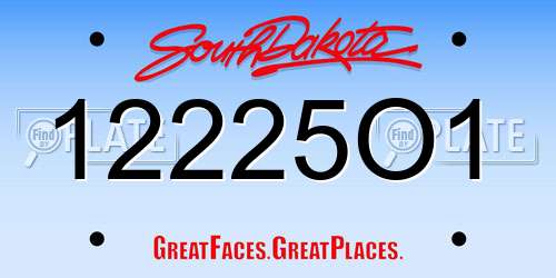 12225O1 South Dakota License Plate