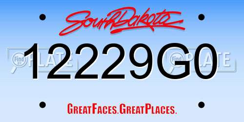 12229G0 South Dakota License Plate