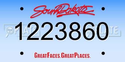 1223860 South Dakota License Plate