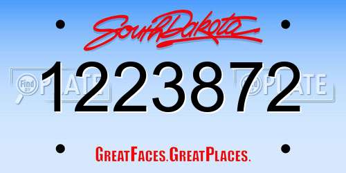 1223872 South Dakota License Plate