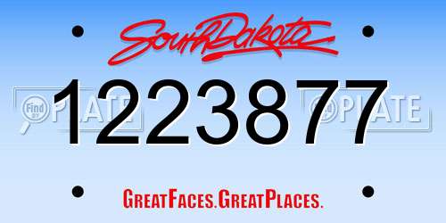 1223877 South Dakota License Plate