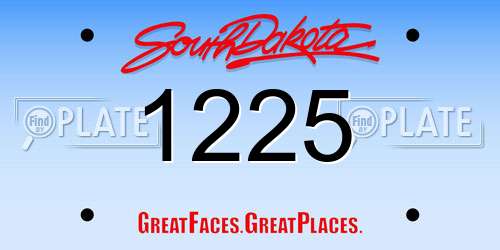 1225 South Dakota License Plate