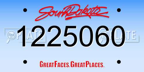 1225060 South Dakota License Plate
