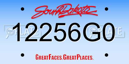 12256G0 South Dakota License Plate