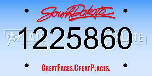 1225860 South Dakota License Plate