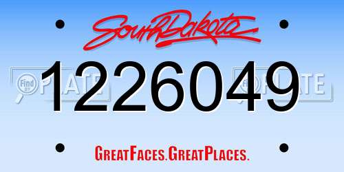 1226049 South Dakota License Plate