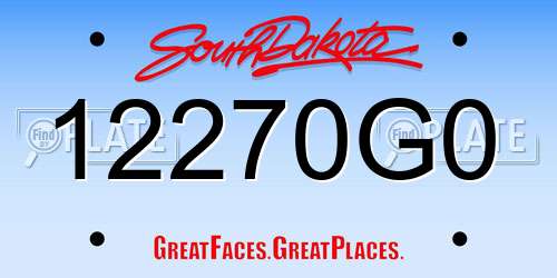 12270G0 South Dakota License Plate