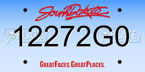 12272G0 South Dakota License Plate