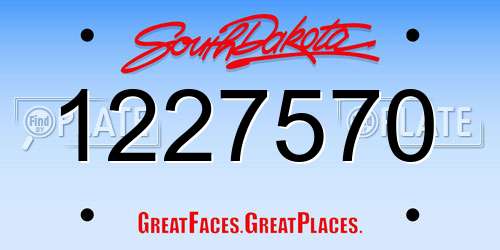 1227570 South Dakota License Plate