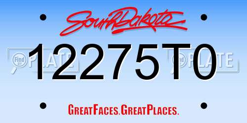 12275T0 South Dakota License Plate