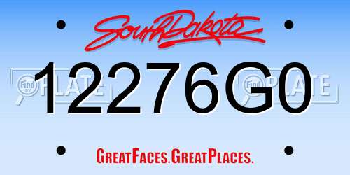 12276G0 South Dakota License Plate