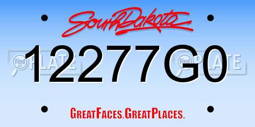 12277G0 South Dakota License Plate