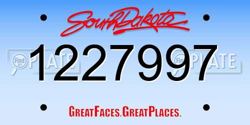 1227997 South Dakota License Plate