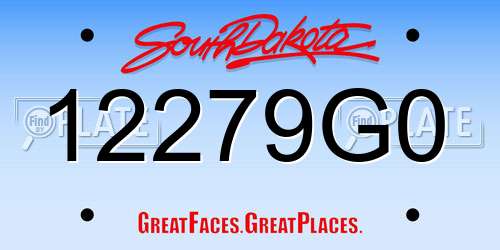 12279G0 South Dakota License Plate