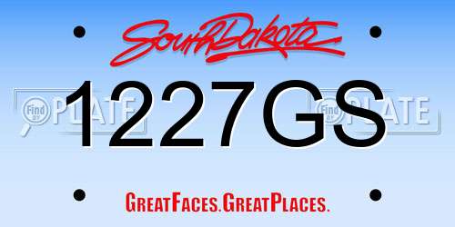 1227GS South Dakota License Plate
