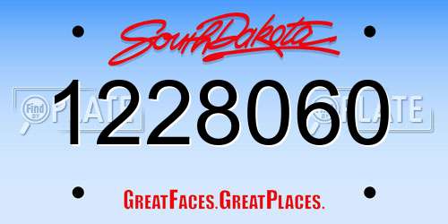 1228060 South Dakota License Plate