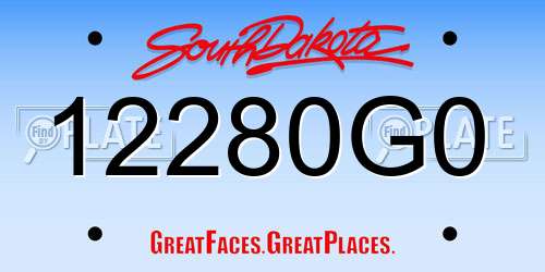 12280G0 South Dakota License Plate