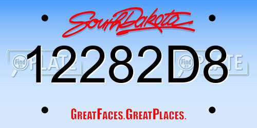 12282D8 South Dakota License Plate