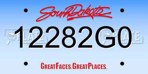12282G0 South Dakota License Plate