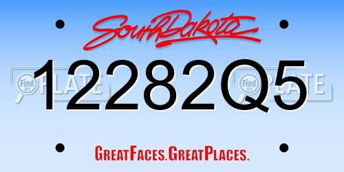 12282Q5 South Dakota License Plate