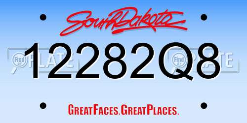 12282Q8 South Dakota License Plate