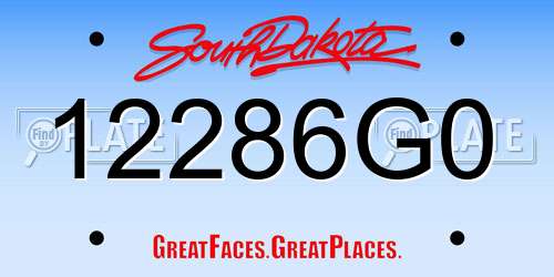 12286G0 South Dakota License Plate