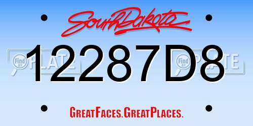 12287D8 South Dakota License Plate