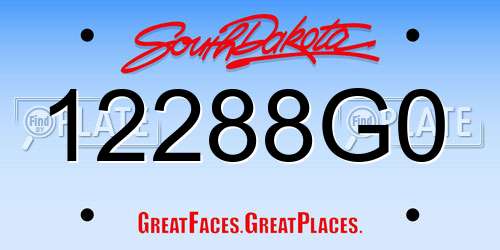 12288G0 South Dakota License Plate