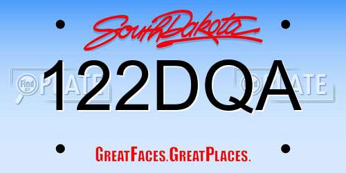 122DQA South Dakota License Plate
