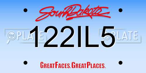 122IL5 South Dakota License Plate