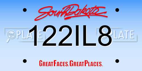 122IL8 South Dakota License Plate
