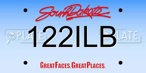 122ILB South Dakota License Plate