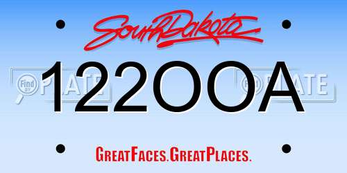 122OOA South Dakota License Plate