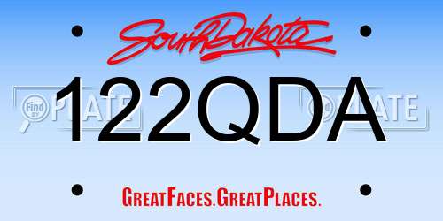122QDA South Dakota License Plate