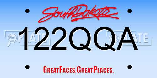 122QQA South Dakota License Plate