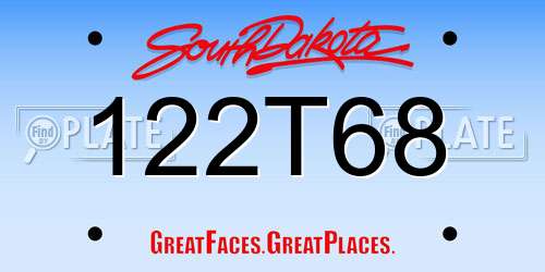 122T68 South Dakota License Plate