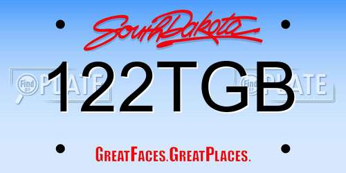 122TGB South Dakota License Plate