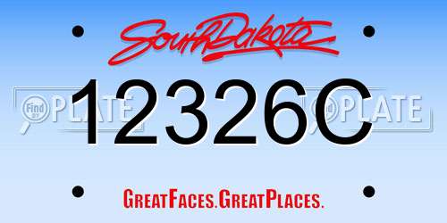 12326C South Dakota License Plate